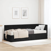 Struttura Letto Angolare con Materasso 2 pz-Giroletto con materasso Nero Velluto 203509