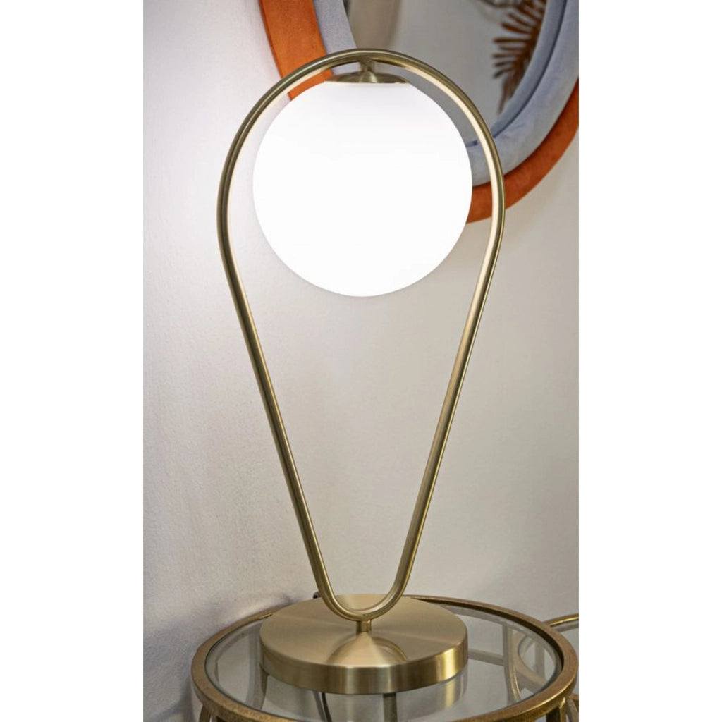 Lampada da Tavolo VKH147, Oro, Metallo, 25x18x50 cm