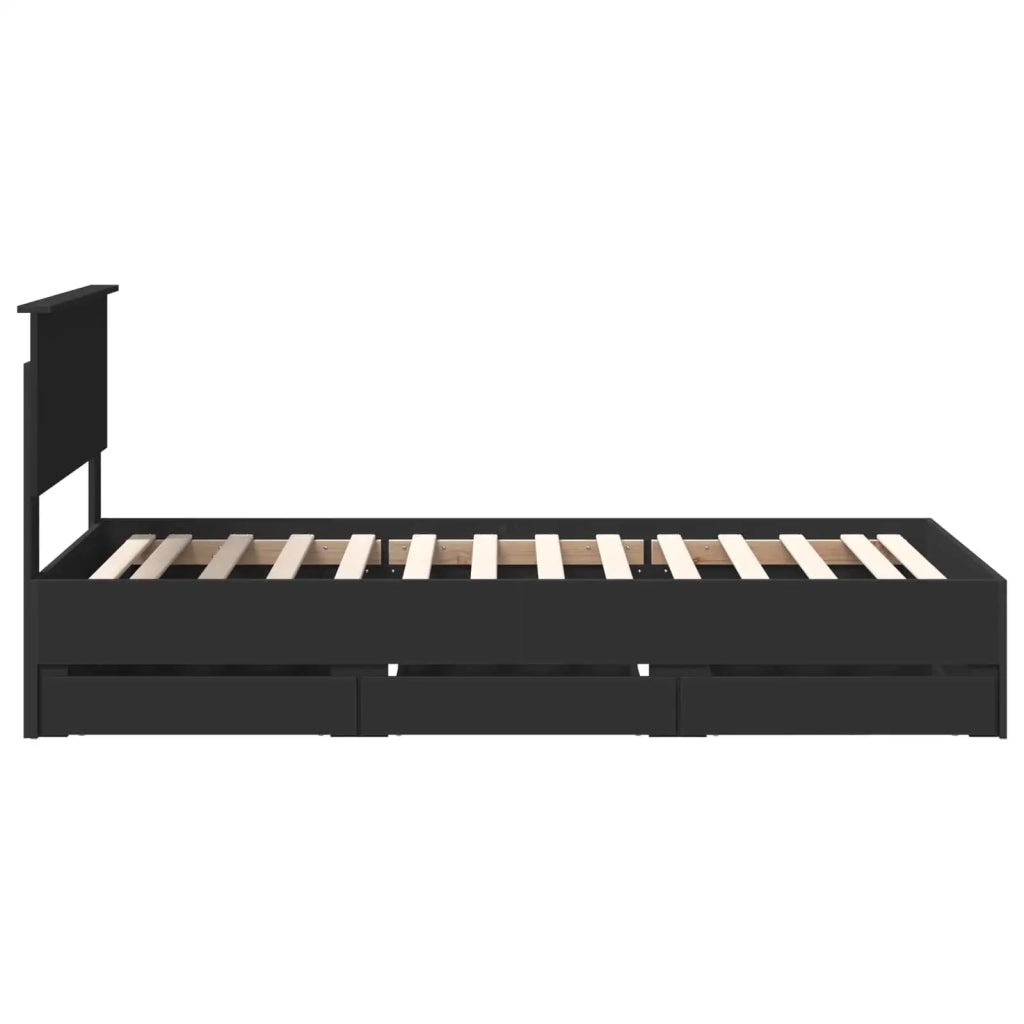 Struttura del letto-Giroletto Nero 90 x 190 cm Legno Ingegnerizzato 323908