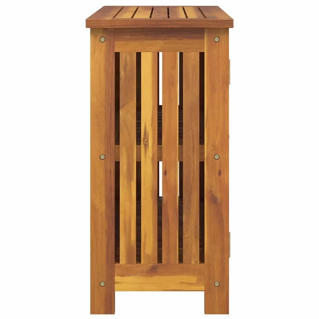 Mobiletto da giardino rettangolare moderno 75 x 35 x 70 cm con ripiani regolabili aspetto naturale in legno di acacia 02_0058504