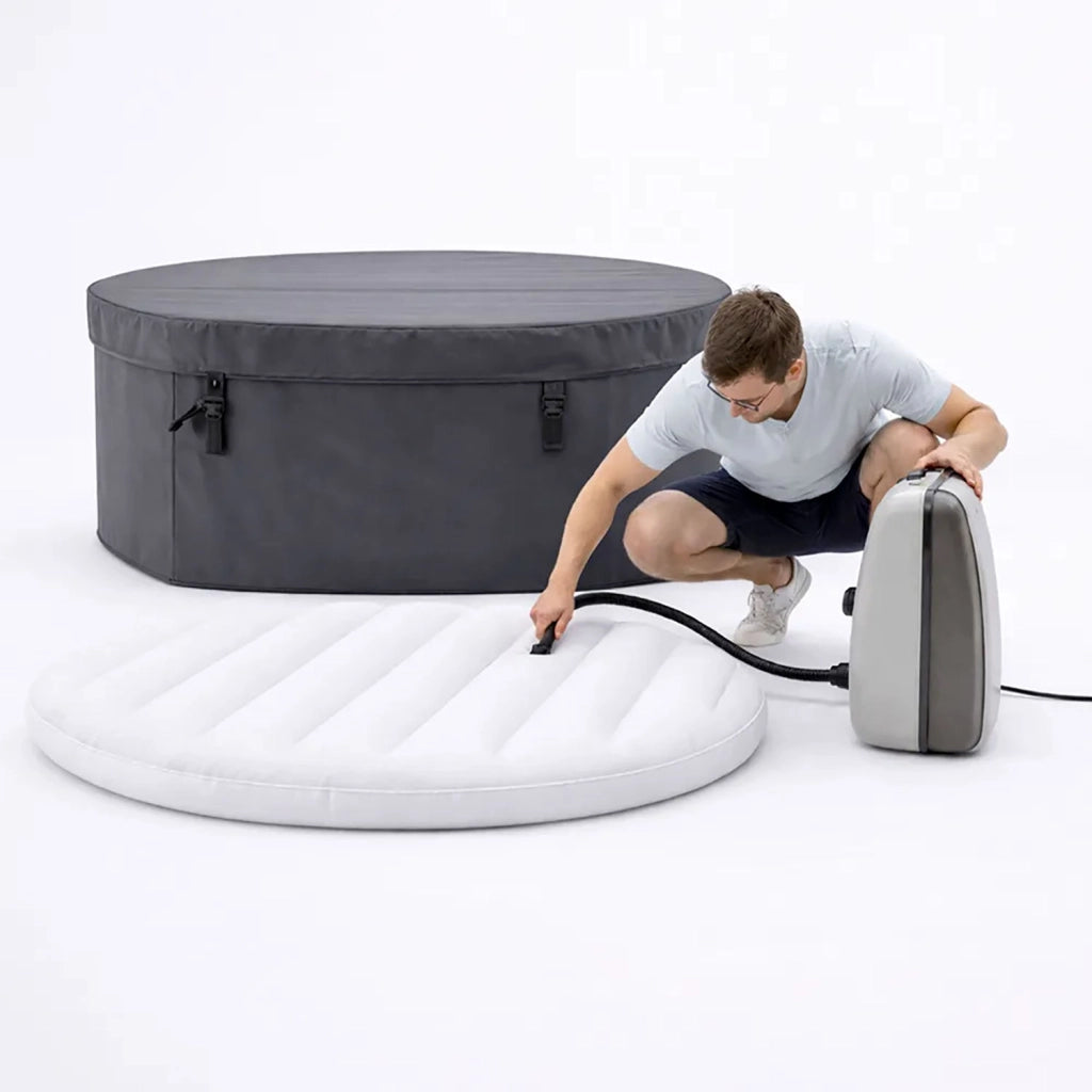Vasca Idromassaggio Piscina Spa Semirigida Oasi 4 Adulti 2 Bambini 1000 L 184x184x73 cm in PVC Grigio
