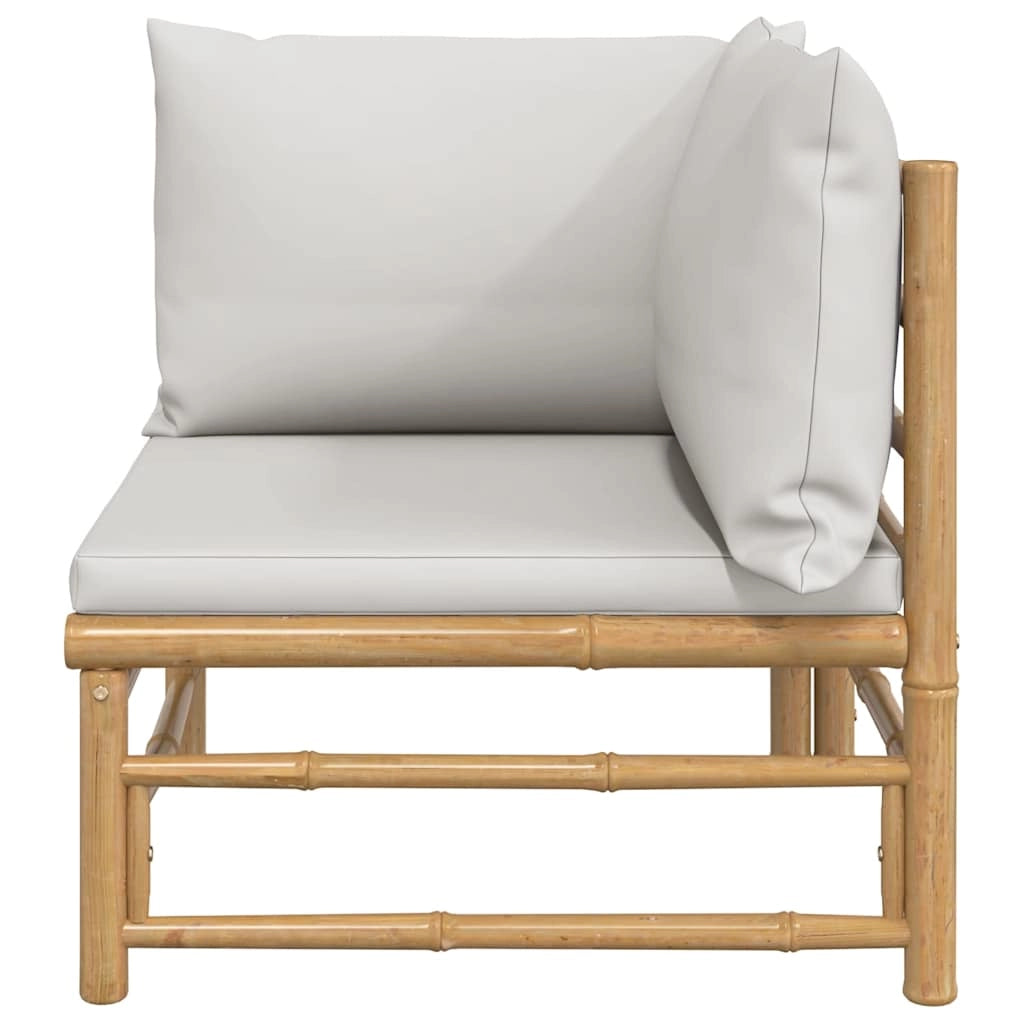 Divano Angolare da Giardino con Cuscini Grigio Chiaro BambÃ¹cod mxl 70667