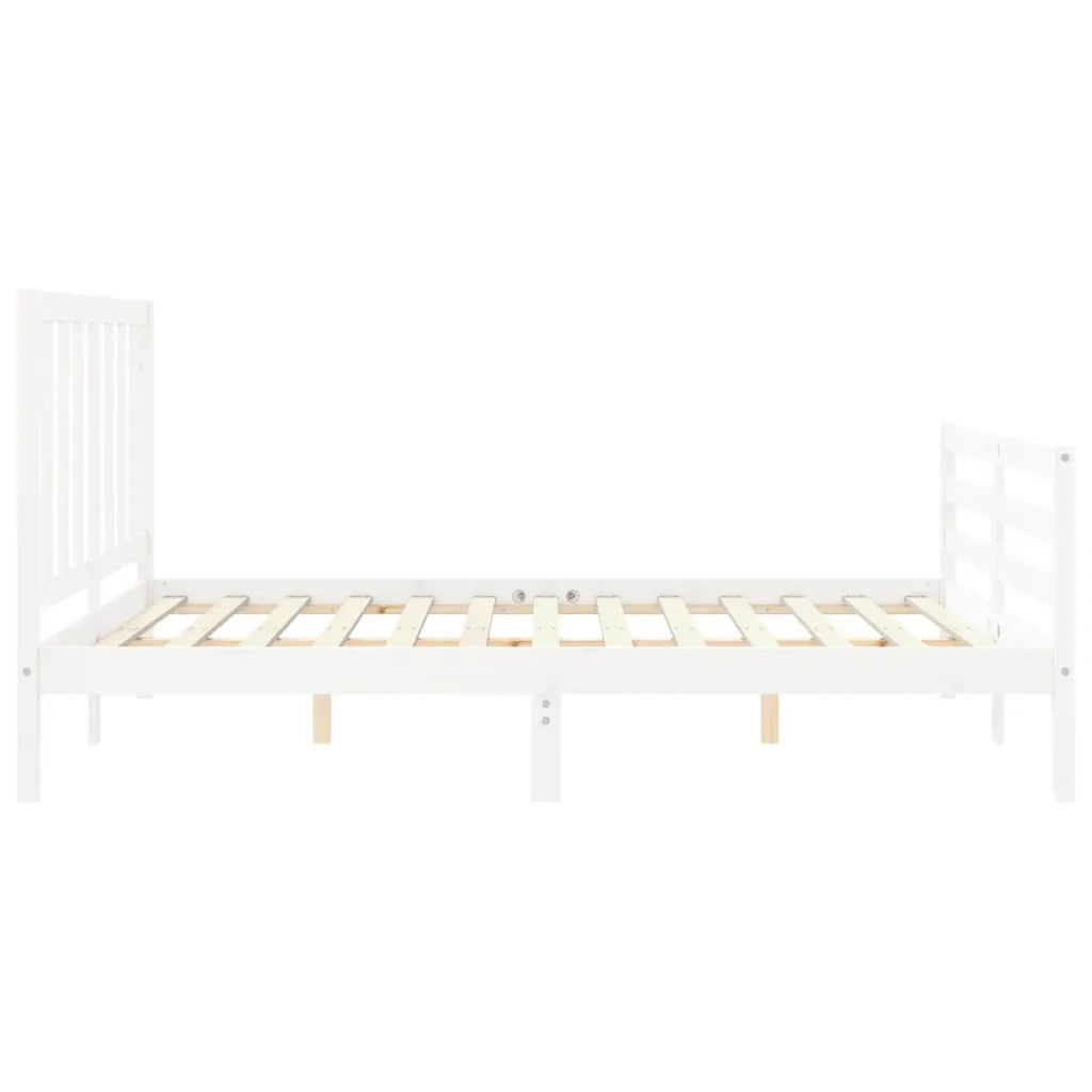 Giroletto senza Materasso-Struttura Letto Bianco 160x200 cm Legno Massello Pino 580587