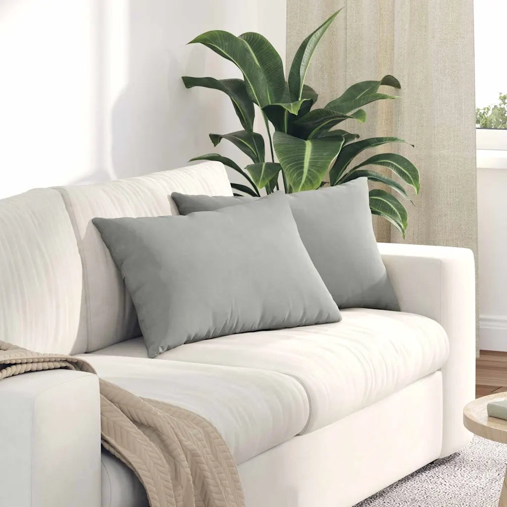 Cuscini da Divano 2 pz-Set di 2 Cuscini per Sofa Grigio chiaro 60 x 40 cm Tessuto 171752