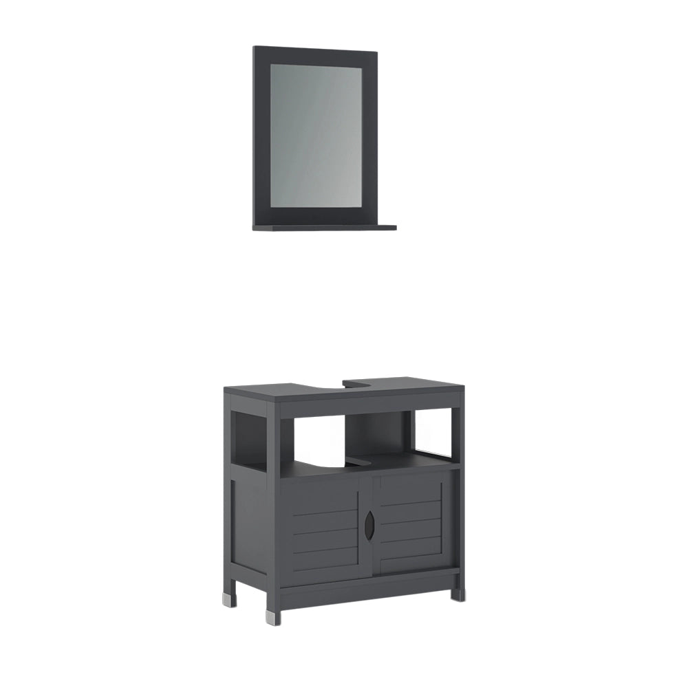 Vicco Set di mobili da bagno Grigio 2 parti