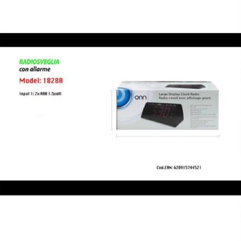 Trade Shop - Radiosveglia Con Allarme Sveglia Digitale Orologio Con Ampio Display 1828a -