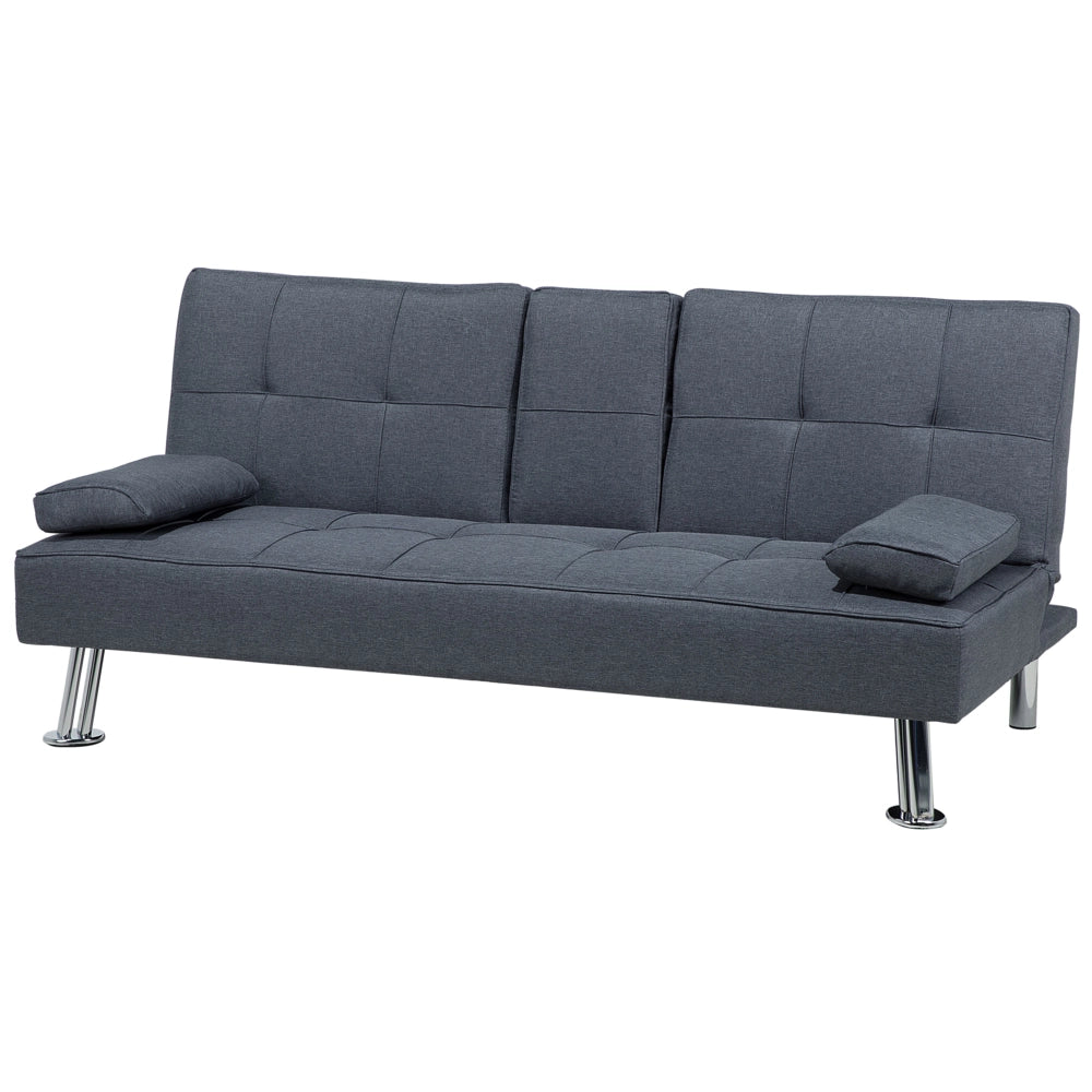 Divano letto grigio scuro 3 posti tavolo a ribalta Click Clack