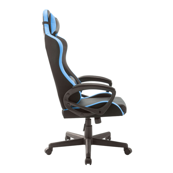 Jerez - sedia racing gaming in pvc e nylon nero e azzurro