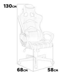 Jerez - sedia racing gaming in pvc e nylon nero e azzurro