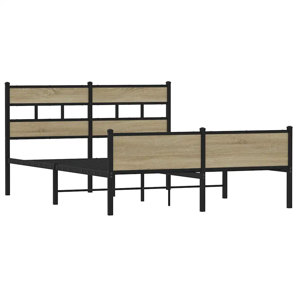 Letto matrimoniale | Letto per adulti | Giroletto senza Materasso Rovere Sonoma 140x190cm in Truciolato