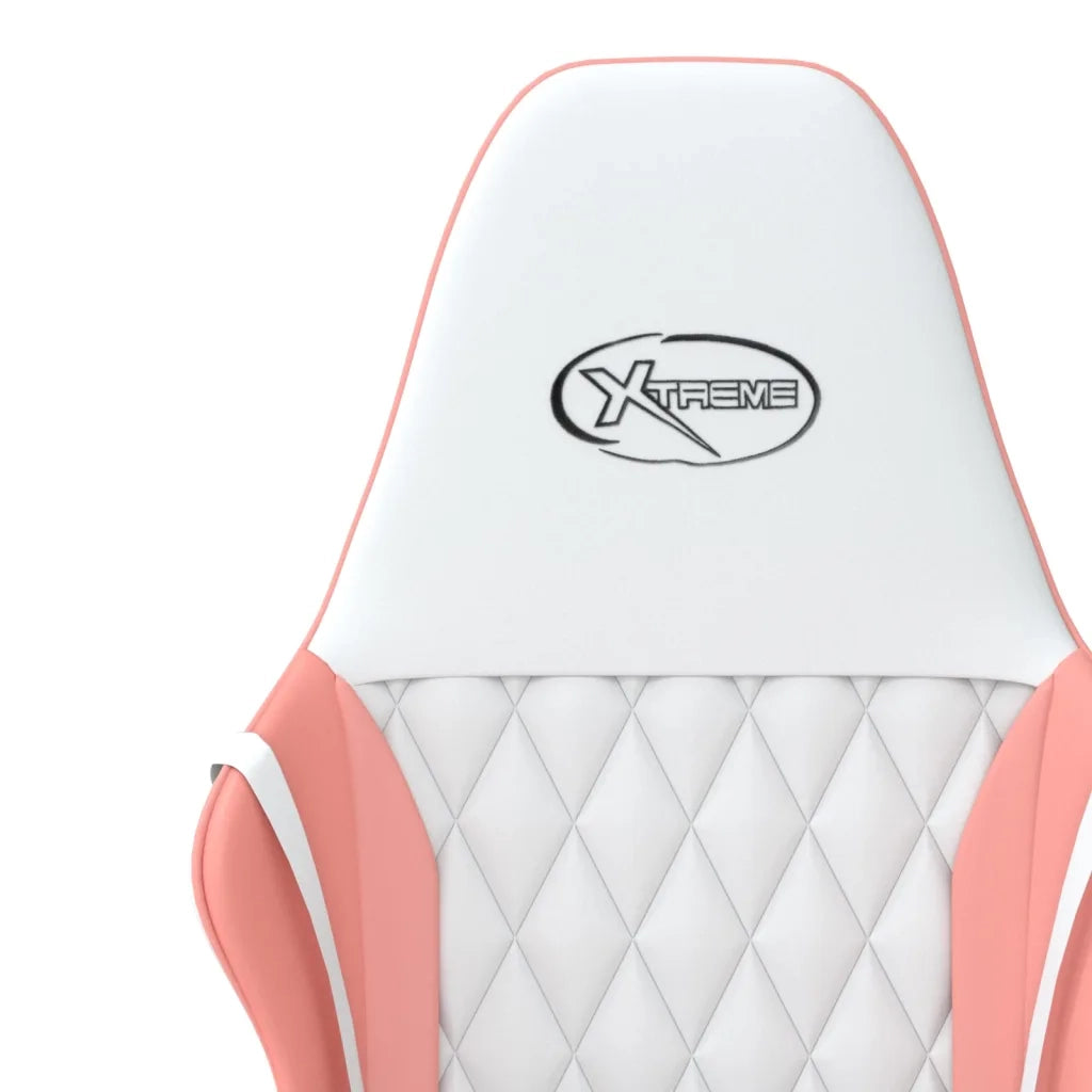 vidaXL Sedia da Gaming Bianco e Rosa in Similpelle