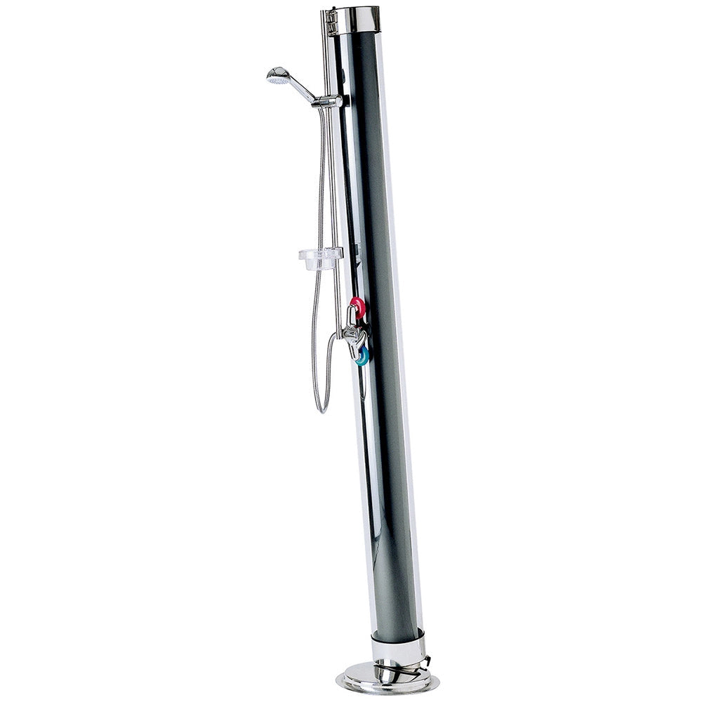 Doccia Solare da Giardino 28L Miscelatore e Braccio Doccia ATI Docce S Grigio Antracite