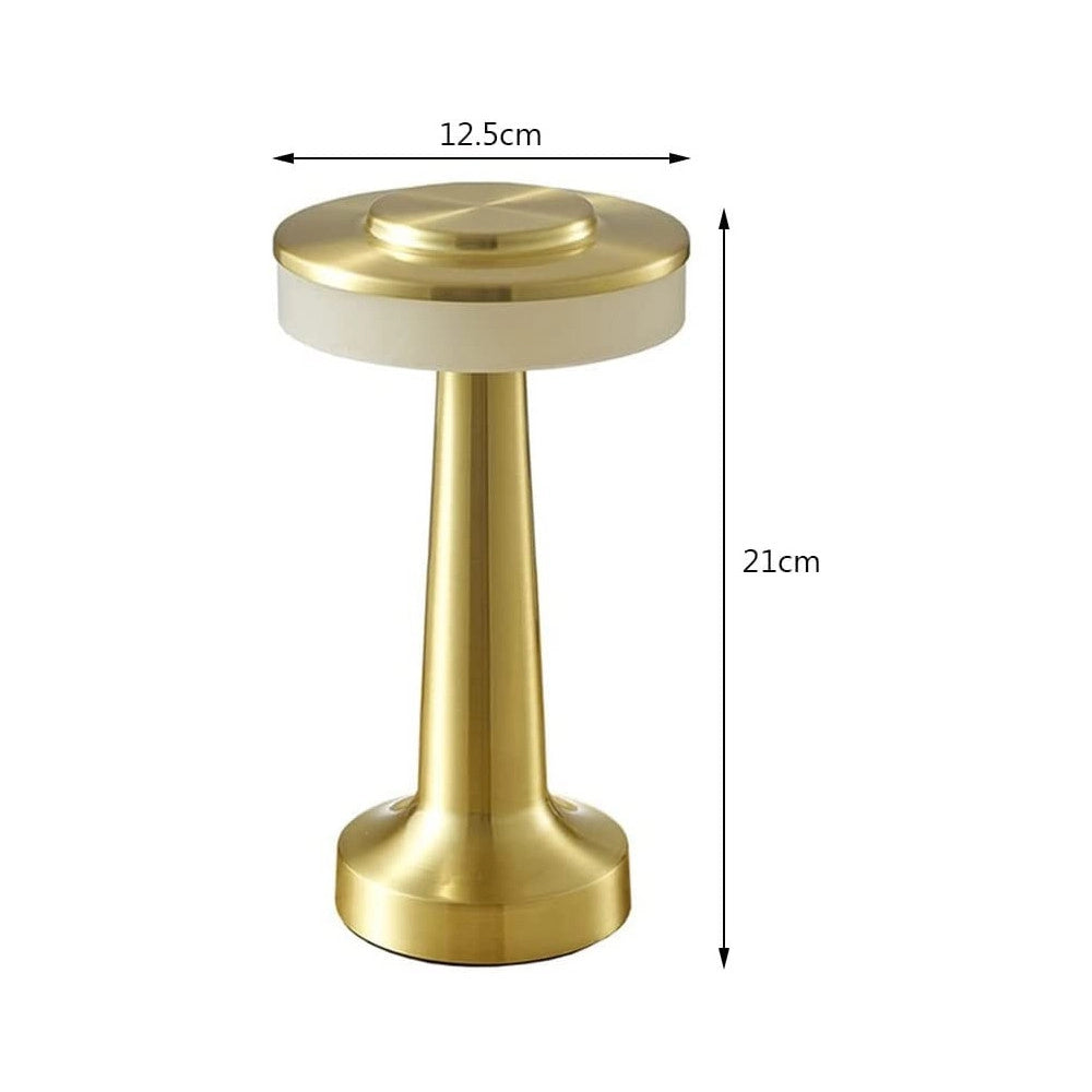 Trade Shop - Lampada Da Tavolo Effetto Oro Ricaricabile Usb Lume Luce Calda Per Bar Locali -