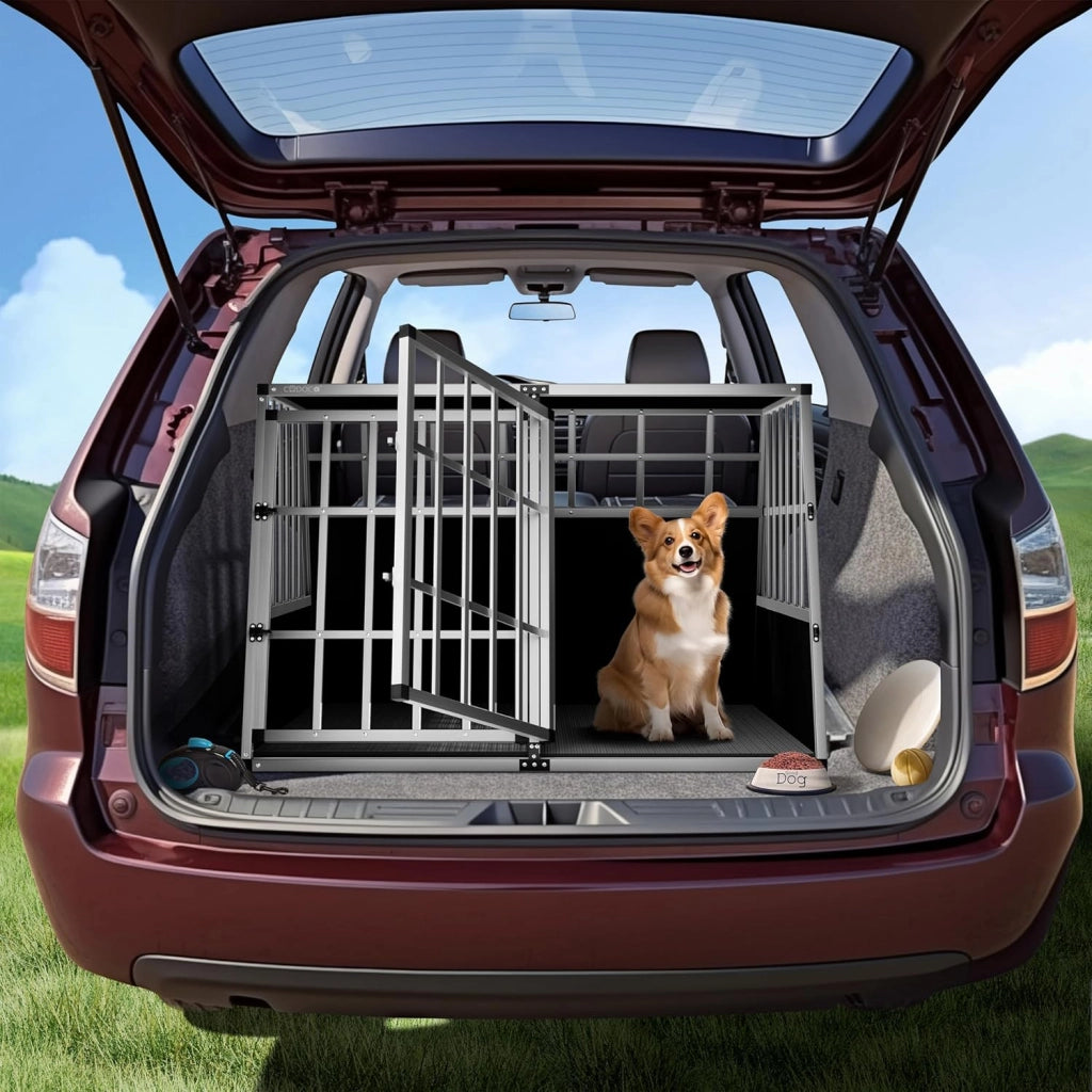 ® Trasportino Cani M 54x70x51cm Richiudibile Alluminio Impermeabile Box Auto Cagnolini