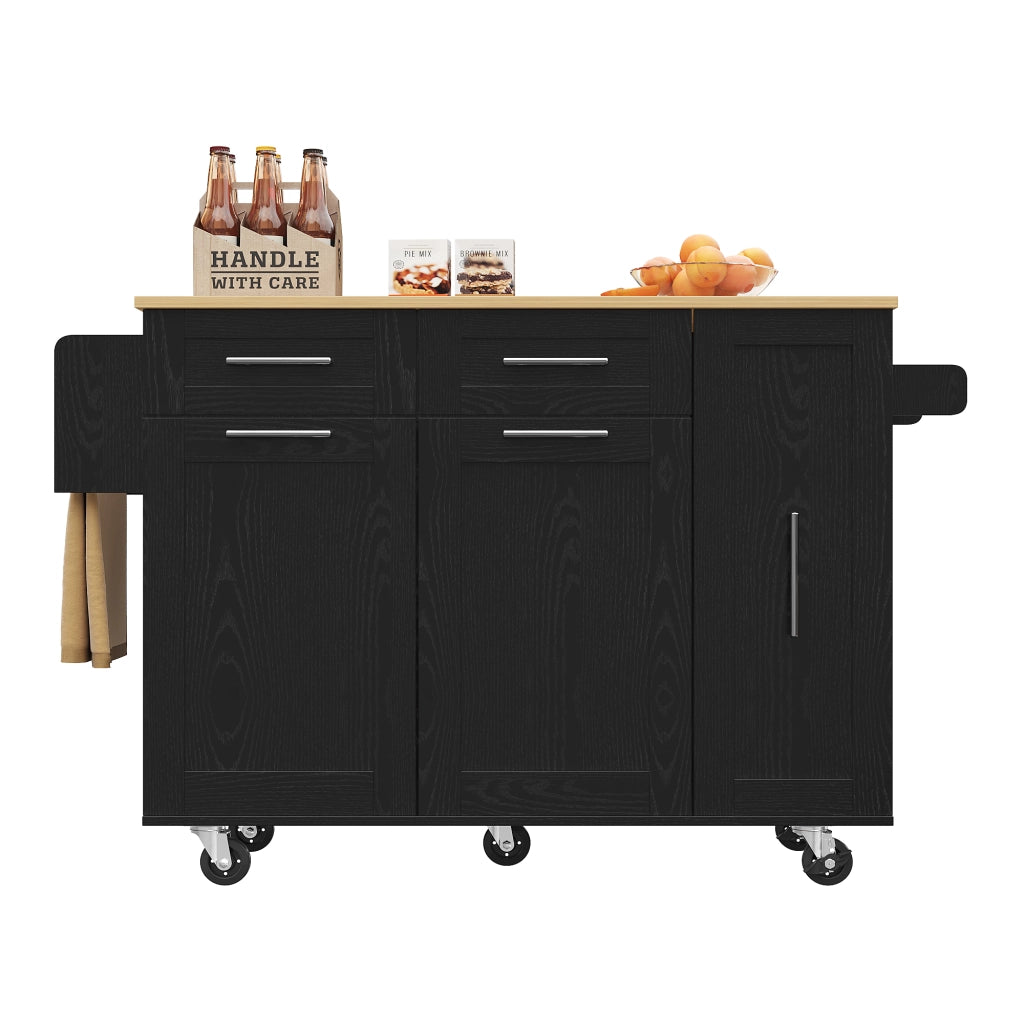 Tavolo da Pranzo Allungabile con Vano Contenitore ¨C MINIMAL ¨C Nero, Effetto Legno