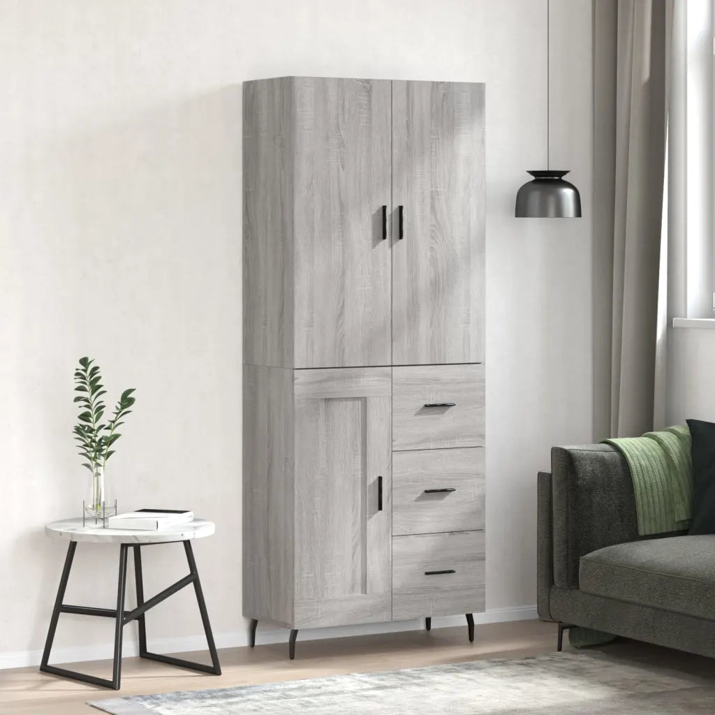 Credenza | Madia | Buffet da pranzo | Armadio da pranzo Grigio Sonoma 69,5x34x180 cm in Legno Multistrato