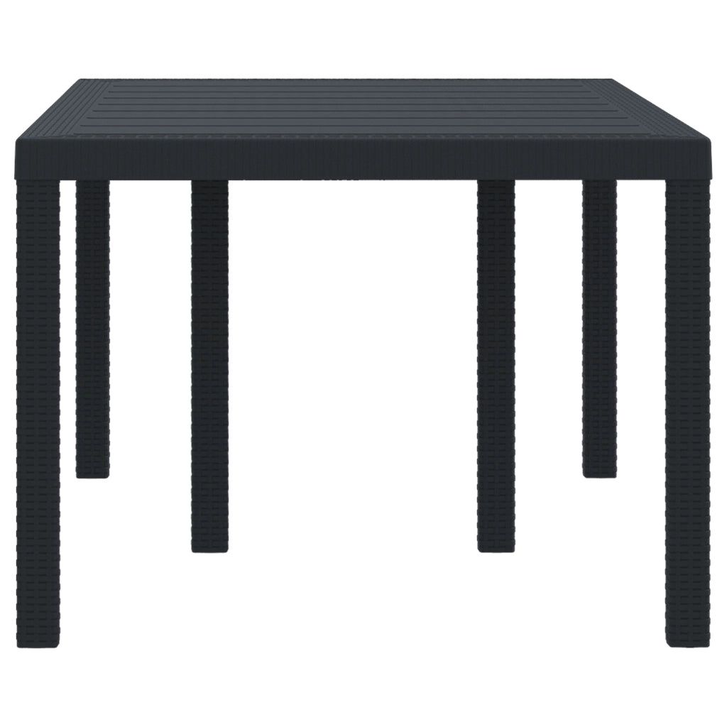 Tavolo da Giardino Antracite 150x100x73 cm in Poly Rattan