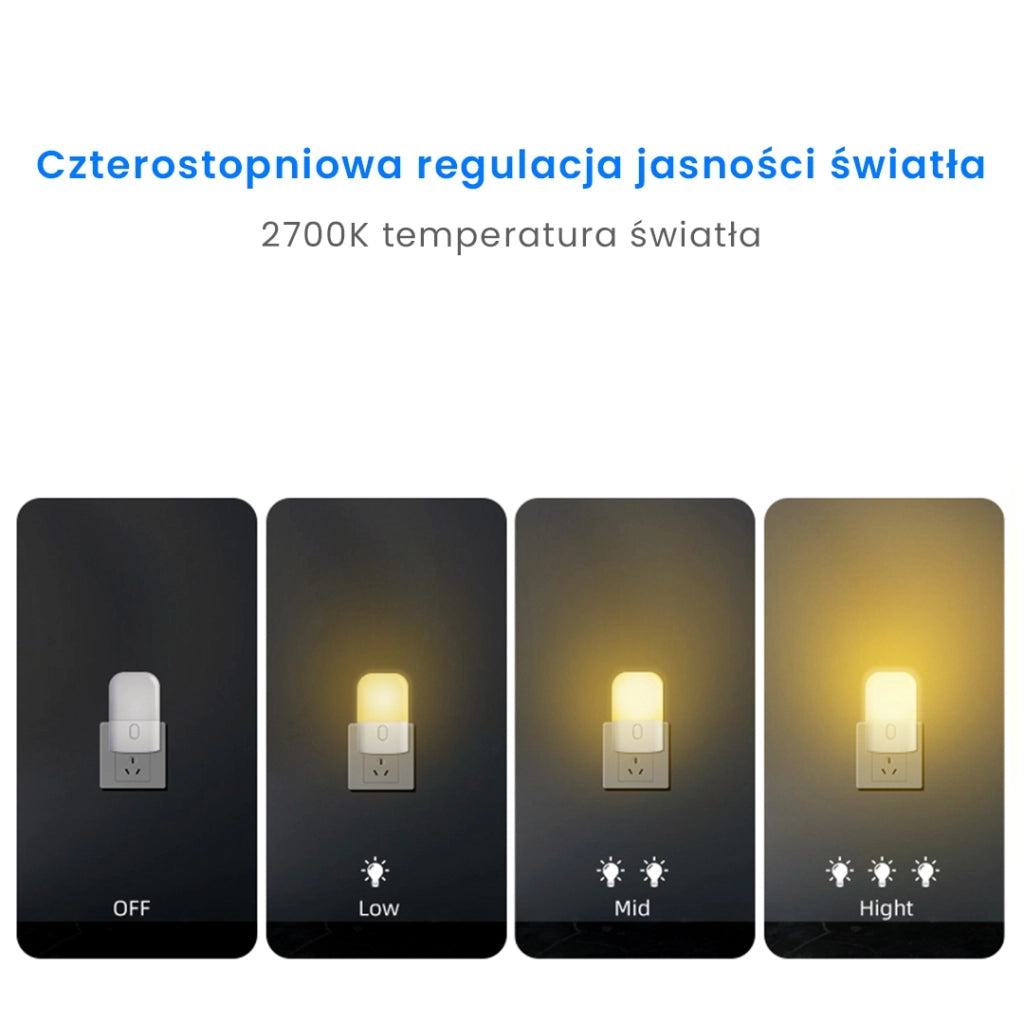 Luce notturna presa con crepuscolare dimmer 2700K bianca Eko-Light