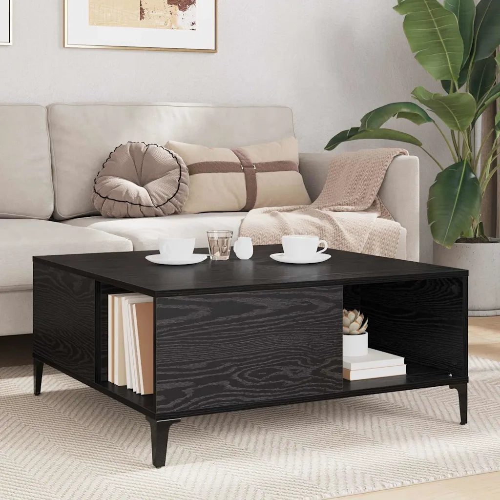 Tavolino da salotto Rovere Nero 80 x 80 x 36,5 cm