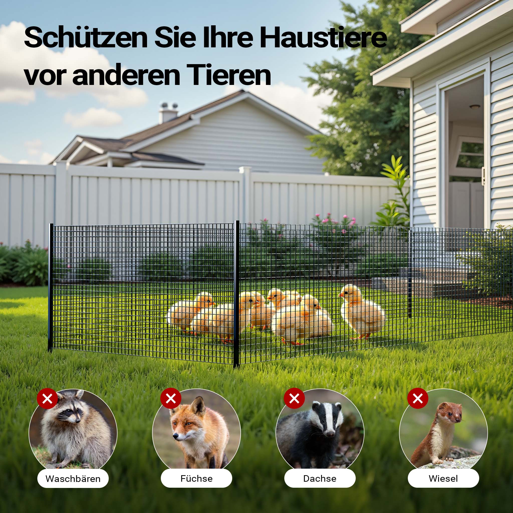 Rete da voliera nera Maglie quadrate 12x12mm Rotolo da 25m Altezza 100cm Acciaio zincato