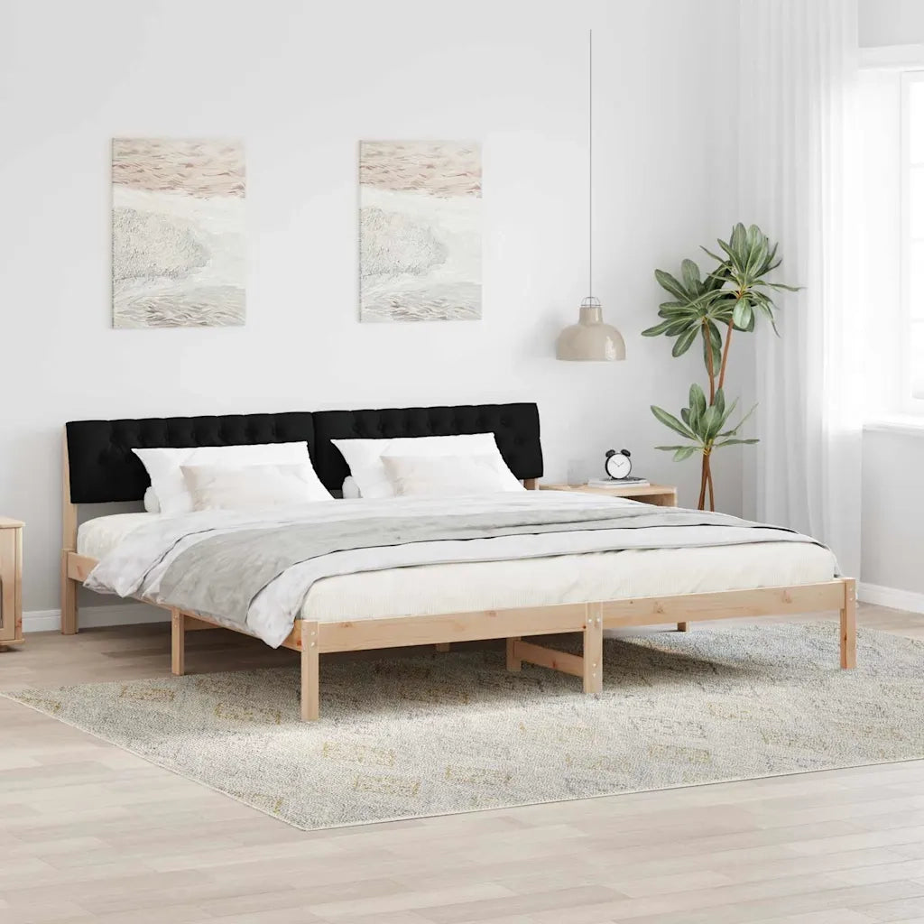 Struttura del Letto con testiera Marrone e nero 200 x 200 cm 3394340