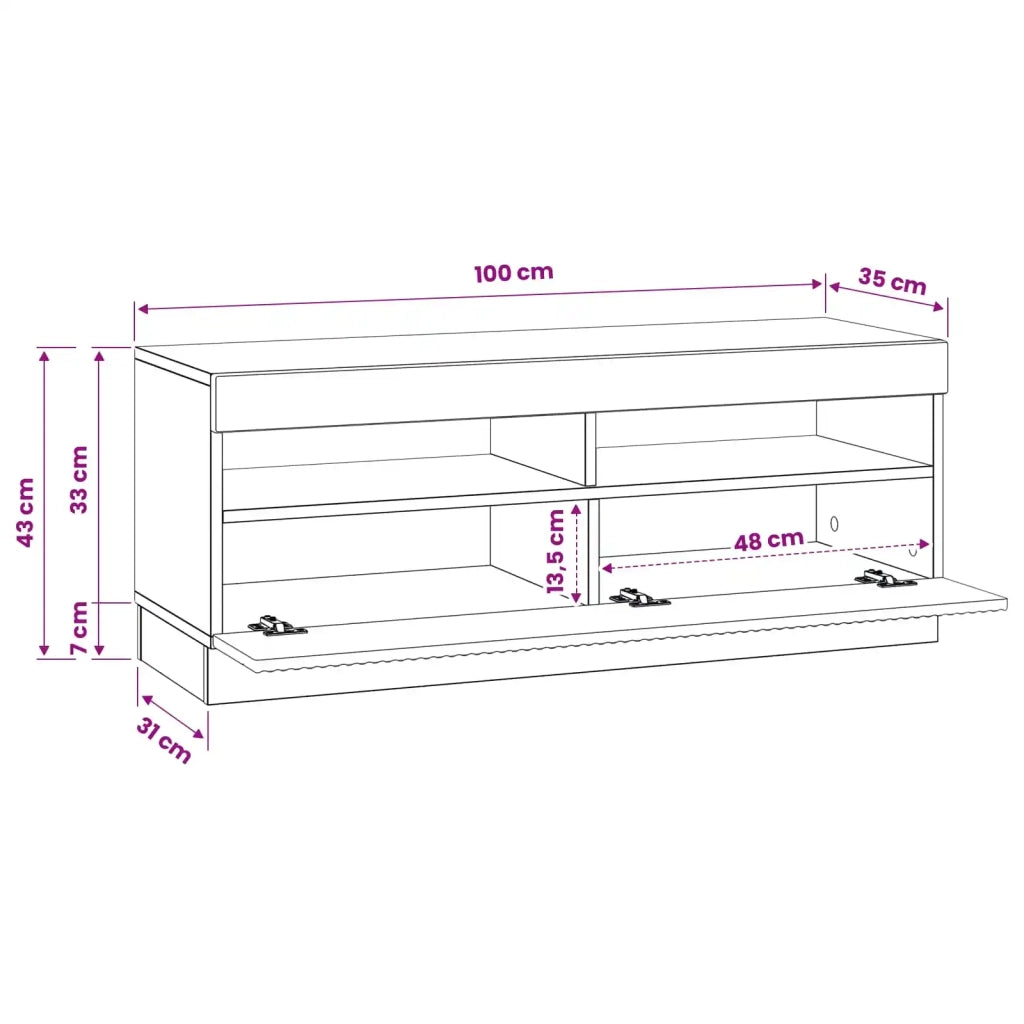 Mobile TV LED Rovere Sonoma Legno ingegnerizzato 897427