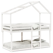 Letto singolo | Letto per adulti | Letto a Castello senza Materasso Bianco 90x190cm Massello Pino
