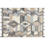 Tappeto Kilim multicolore in lana e cotone 200 x 300 cm Fatto a mano con motivo patchwork boho con frange