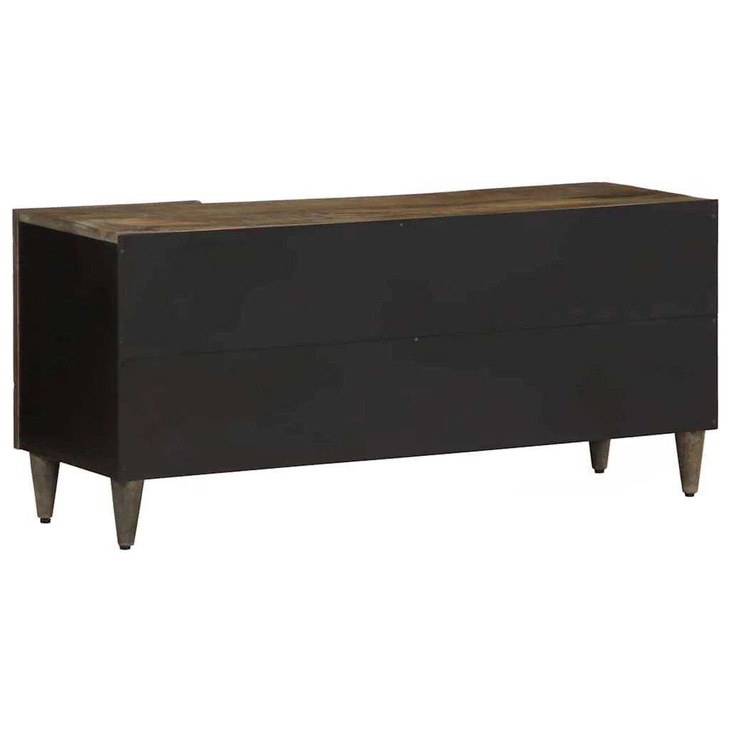 Mobile porta TV con ampio spazio di archiviazione per il soggiorno 105 x 33,5 x 46 cm in legno di mango grigio chiaro 02_0057745