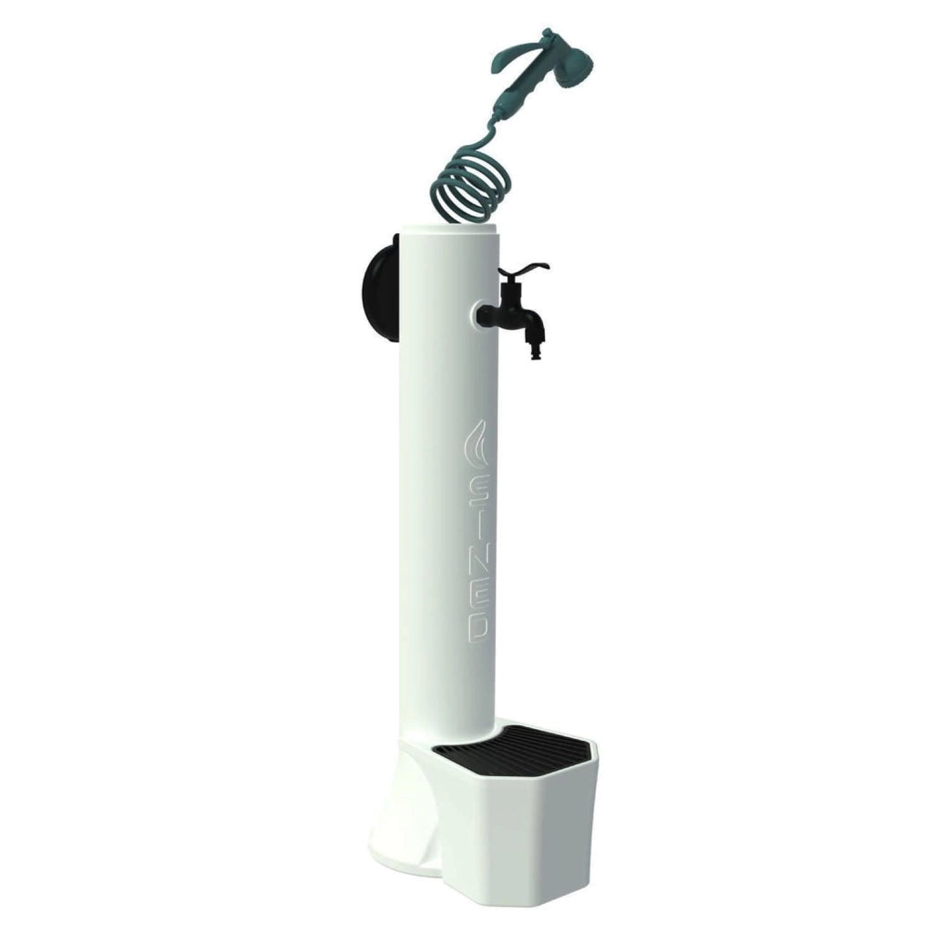 Sined Tritone Pro Fontana Da Giardino Con Secchiello e Tubo Flessibile Con Pistola Bianco Flessibile Interno Doppio Attacco Acqua