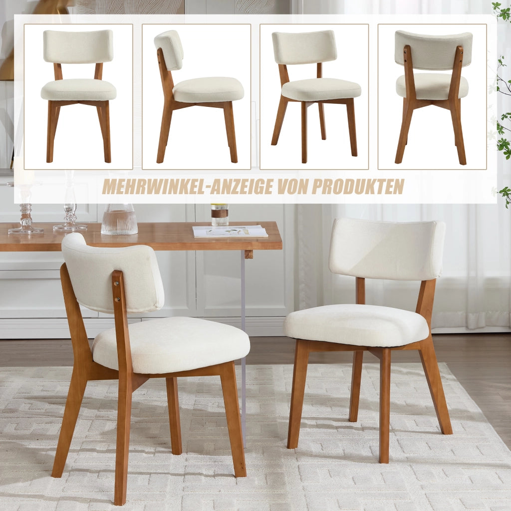 SEDIA Imbottita 54,5x47x77 cm in Legno massello Beige