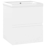 Mobile con Lavabo | Armadio Lavabo Integrato Bianco in Legno Multistrato