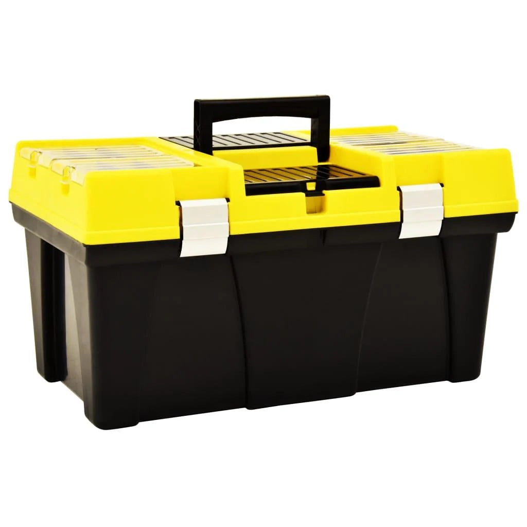 Cassetta degli attrezzi cassetta degli attrezzi cassetta portautensili cassetta portautensili per officina/garage plastica 59,5 x 33,7 cm giallo 02_0003225