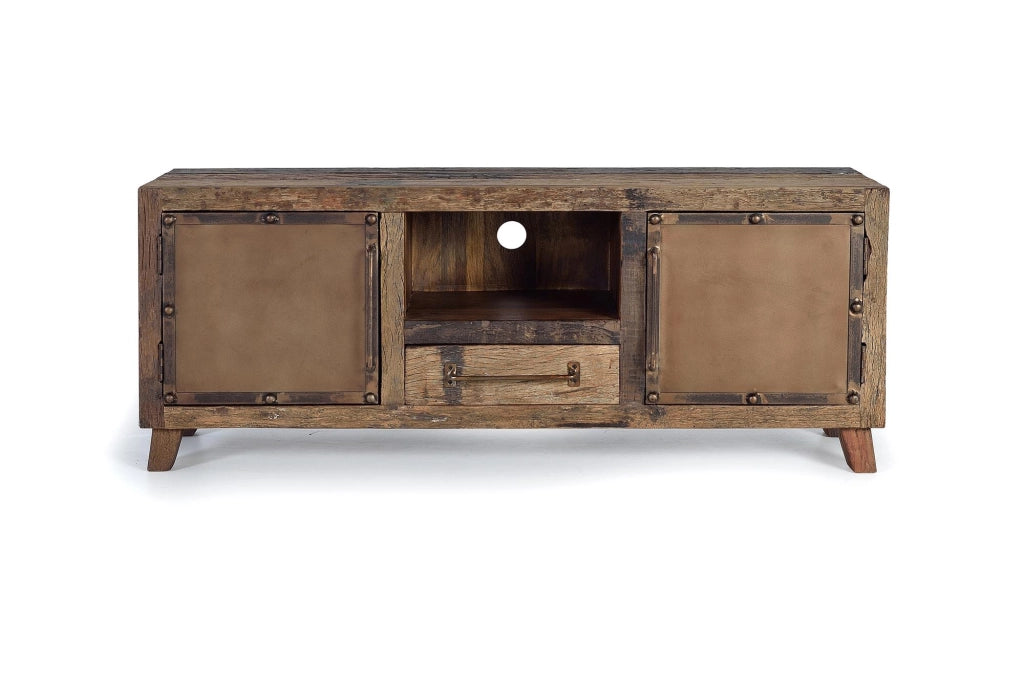 Mobiletto TV in legno di recupero e metallo