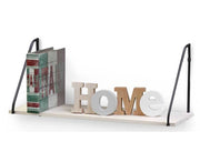 SCAFFALE DA PARETE IN LEGNO PORTA OGGETTI 65X17X28 CM STRUTTURA IN METALLO