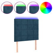 Testiera | Testata a LED Blu Scuro 90x5x118/128 cm in Velluto