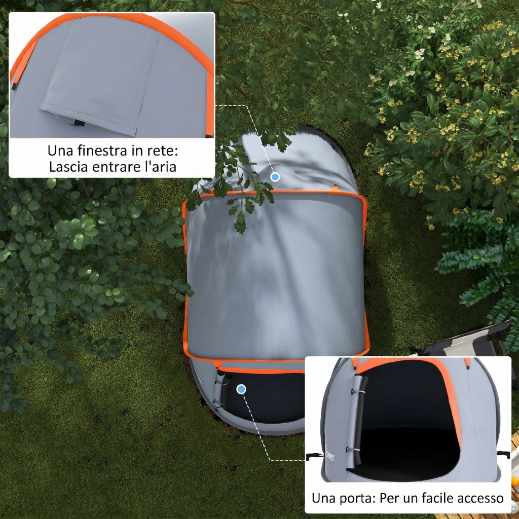 Tenda da Campeggio Pop Up Impermeabile con Accessori e Borsa ¨C zephmum ¨C Grigio 245x148x105 cm