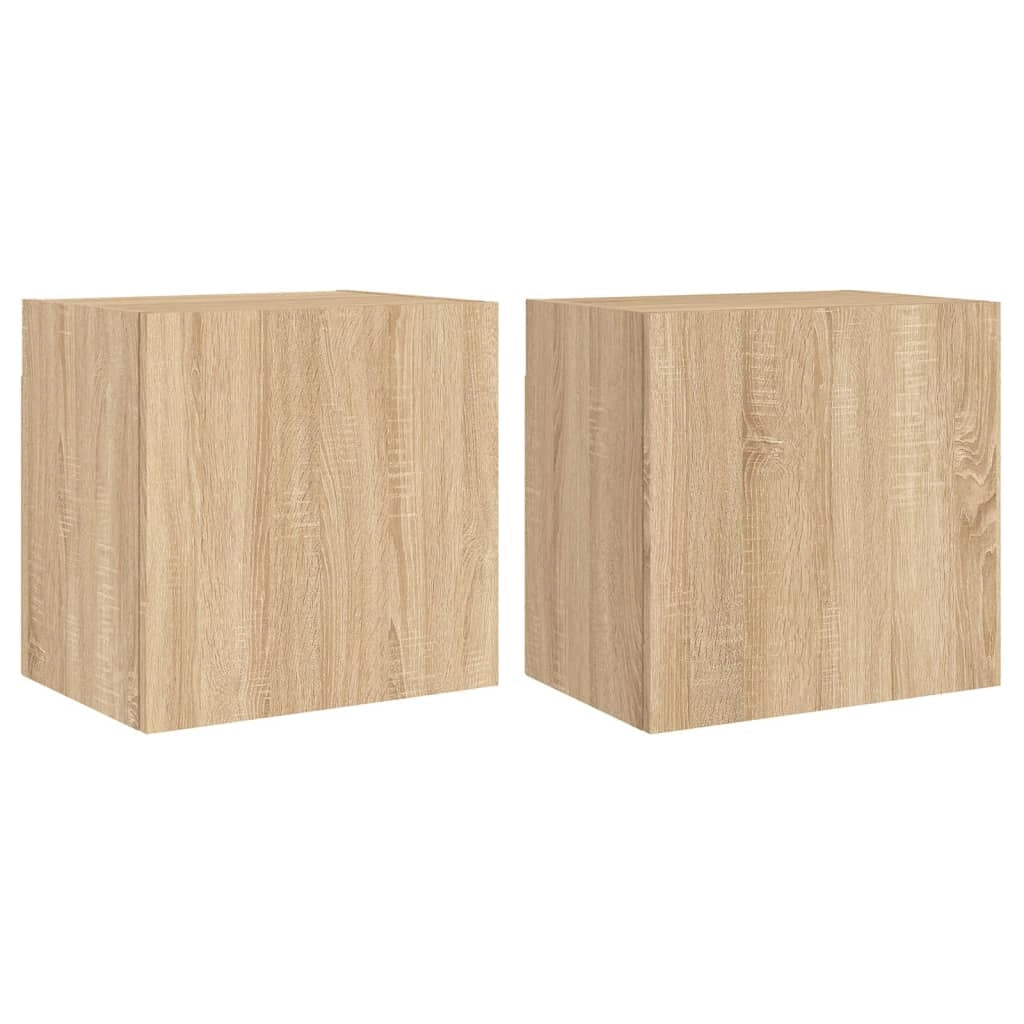 Mobili TV Muro 2pz Rovere Sonoma 40,5x30x40cm Legno Multistratocod mxl 110086