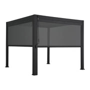 Pergola bioclimatica 3x3m in alluminio v2 + 2 tende da 3m, antracite