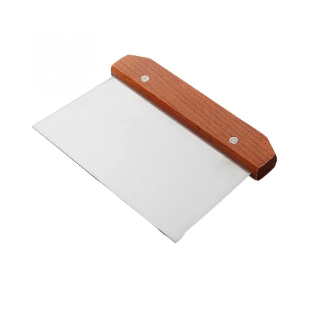 Trade Shop - Tagliapasta Raschietto Spatola Rettangolare In Acciaio Inox Con Manico Legno -