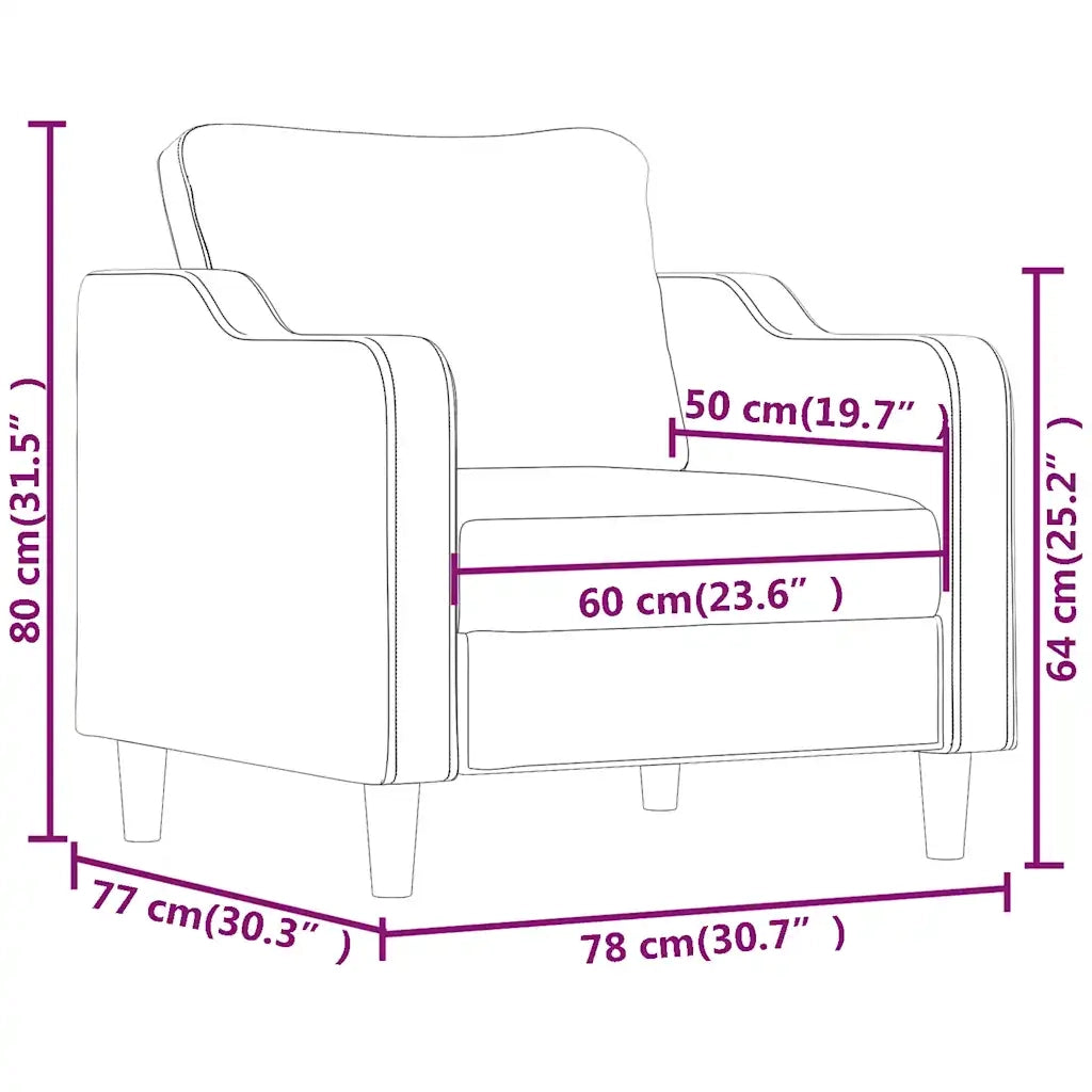 Divano Sedia-Poltrona Nera 60 cm in Tessuto 448990