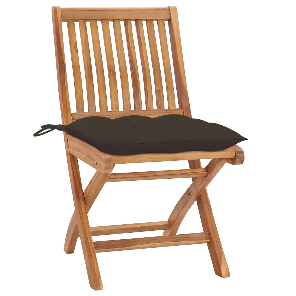 Sedie da Giardino Pieghevoli con Cuscini 8 pz Massello di Teak 3072884