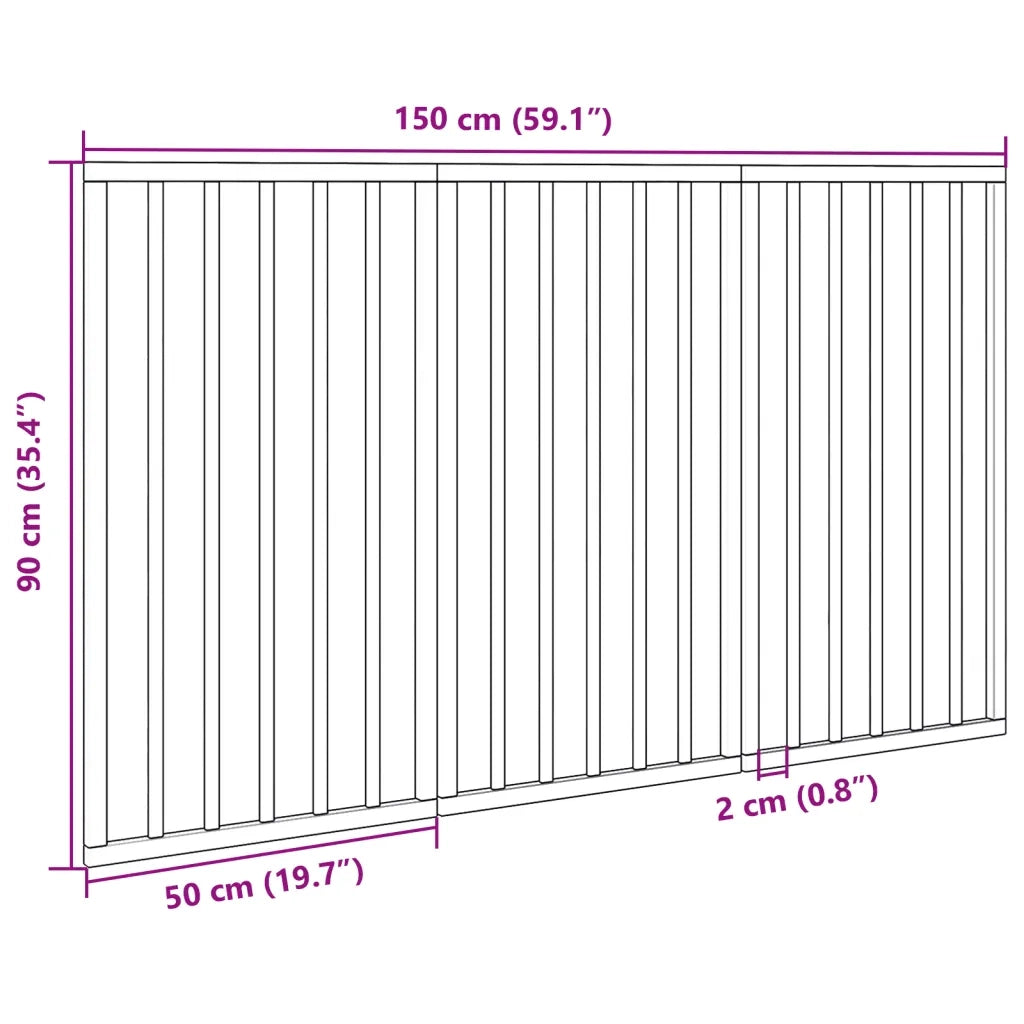 Cancello per Cani Pieghevole 3 Pannelli Nero 150cm Legno Pioppo CFW4665043