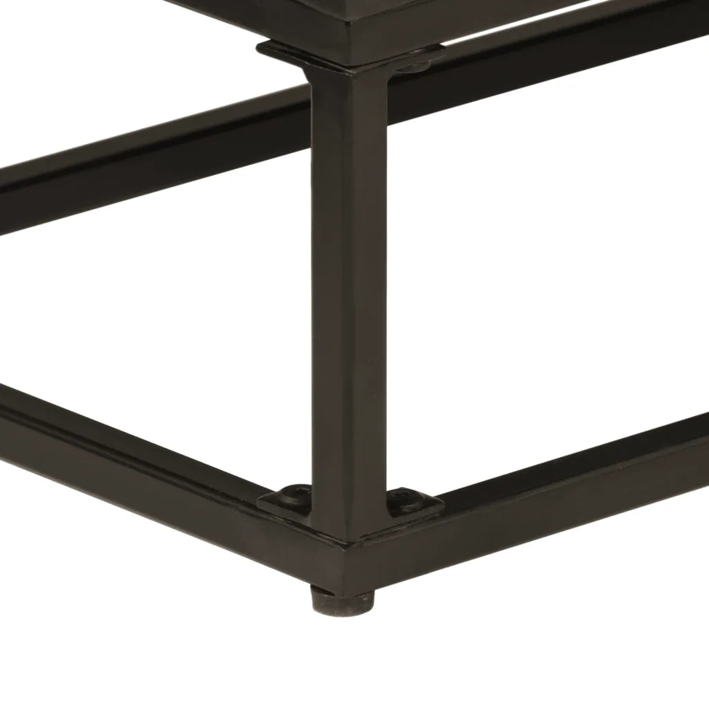 Credenza Nera 55x30x76 cm in Legno Massello di Mango e Ferro 372000