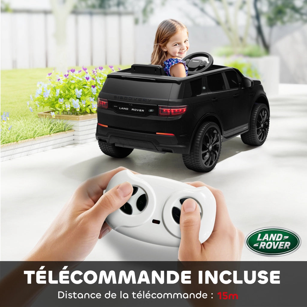 Veicolo elettrico per bambini Land Rover Discovery Sport ¨C zephmum ¨C 12V, telecomando, LED, nero