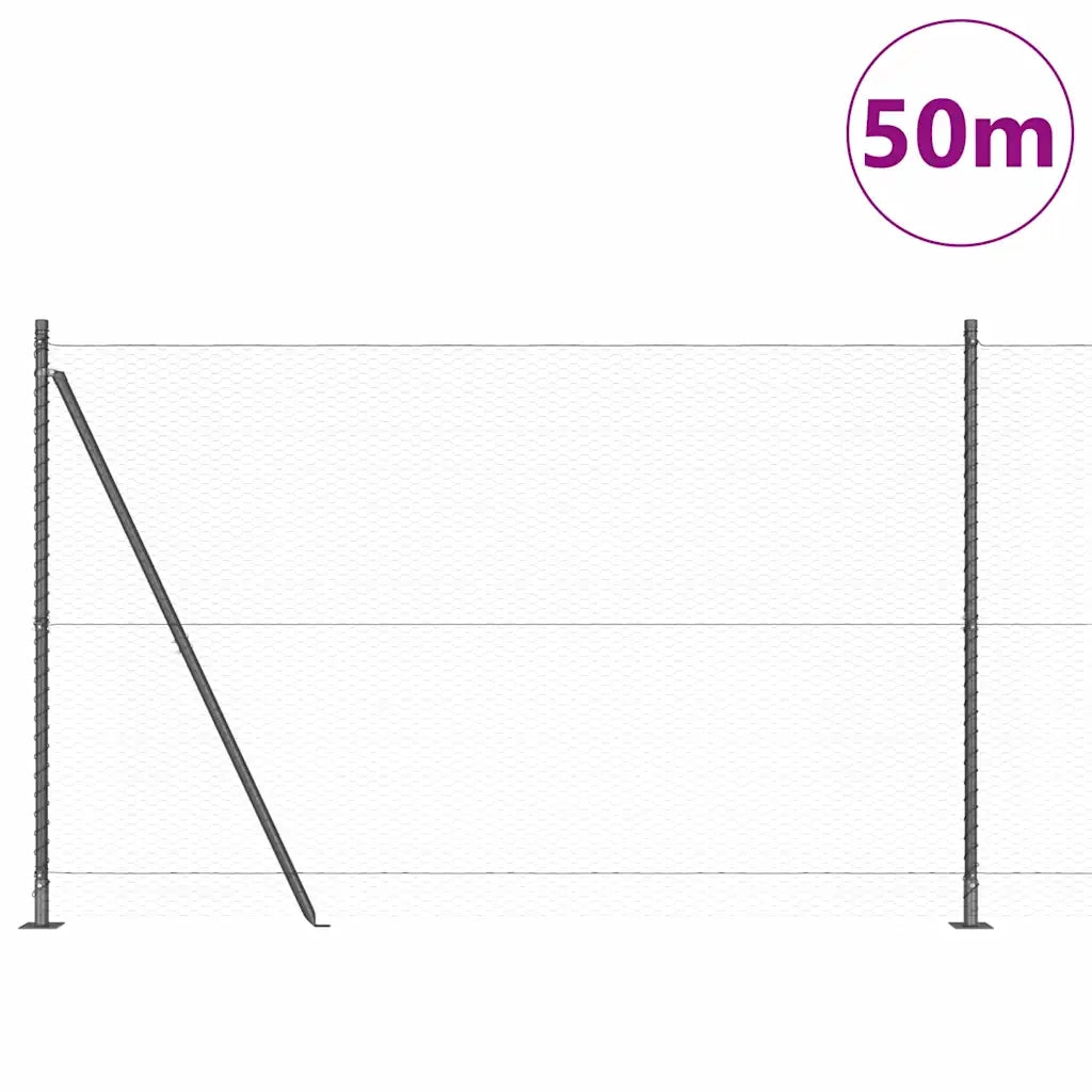 Palo della recinzione Grigio 50 x 1,4 m (rete 25 mm)