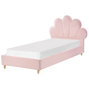 Letto moderno in velluto per bambini con base a doghe rosa Singolo Camera da Letto Bambini