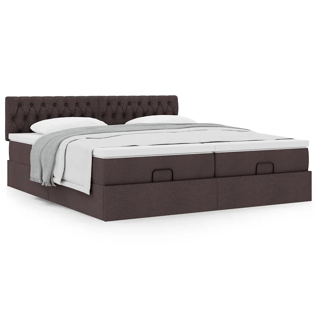 Struttura Letto Pouf con Materassi 160x200 cm in Tessuto 3312011