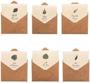 Set di biglietti da visita 6 pezzi - Carta kraft - Vintage - Biglietti di ringraziamento - Biglietti di auguri - Temi autunnali - Inclusi buste - Carte da visita