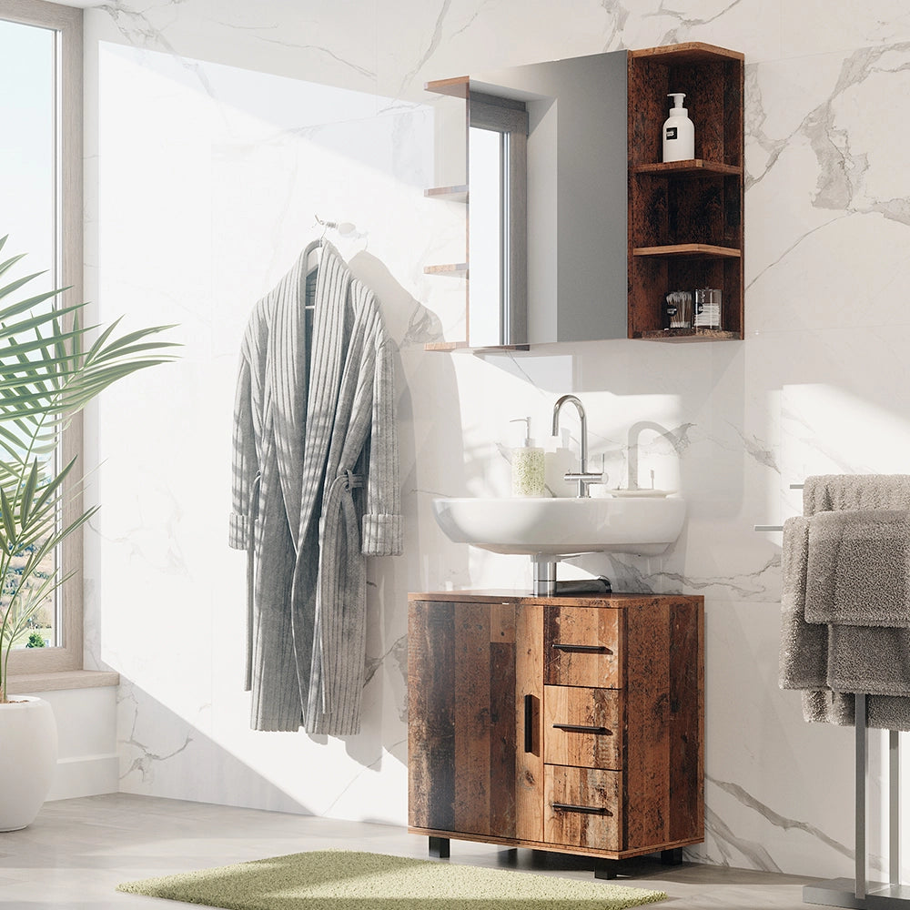 Vicco Set di mobili da bagno Rovere rustico 2 parti